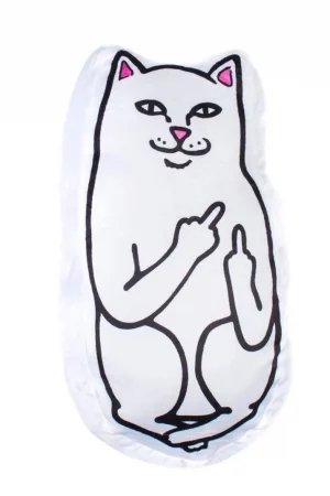 Большая Декоративная Подушка Белый кот показывает фак - Купить Подушку в виде белого котика, показывающего фак fuck в СПб