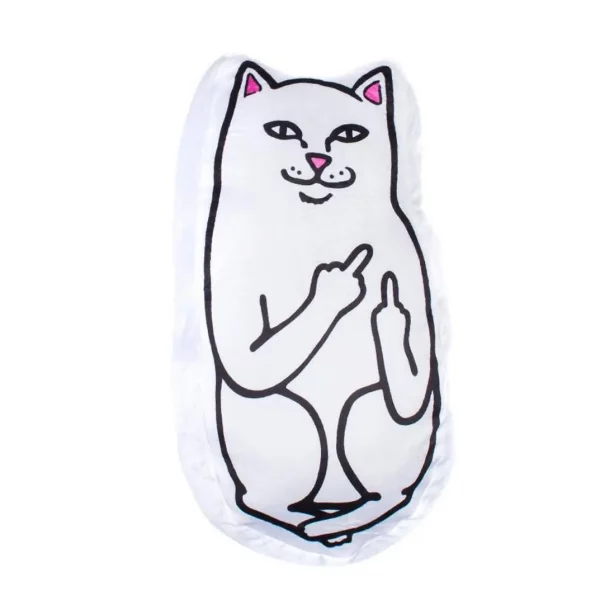 Большая Декоративная Подушка Белый кот показывает фак - Купить Подушку в виде белого котика, показывающего фак fuck в СПб