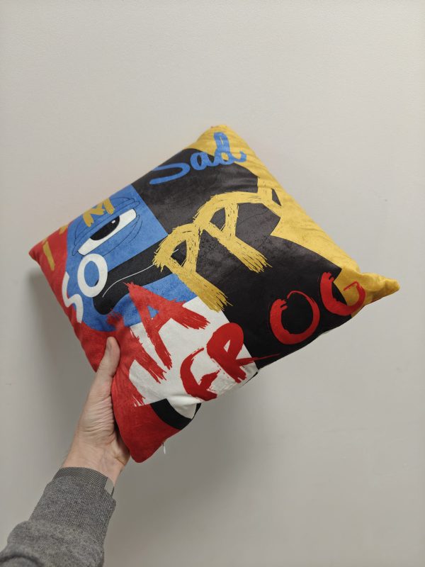 Декоративная двусторонняя Подушка Пепе в стиле Поп-арт (Pop Art) - Купить Подушку в виде Лягушки Пепе (Sad Pepe Frog) в СПб.