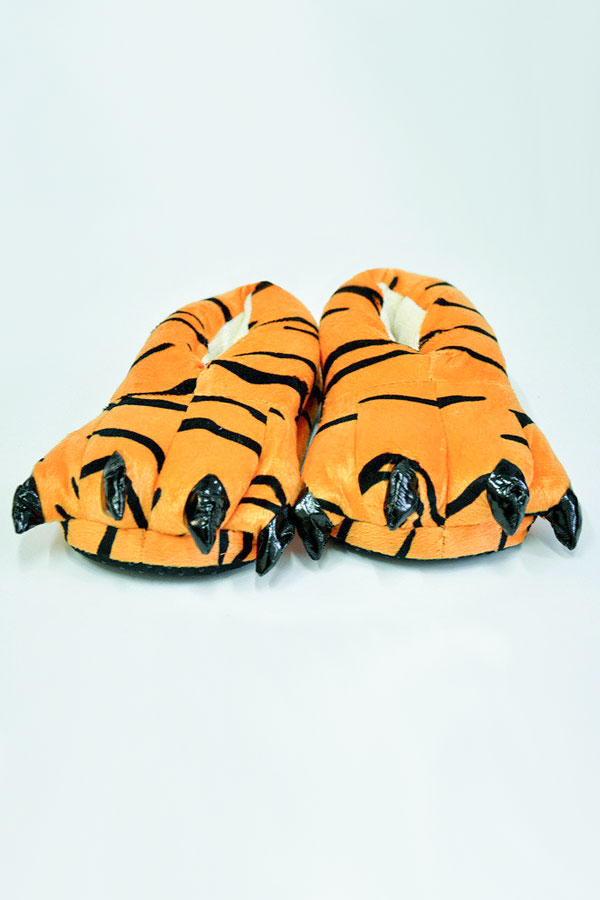 Полосатые Звериные когтястые тапки лапы в виде тигра для кигуруми купить в СПБ