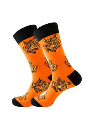 Оранжевые Носки с Тиграми - Купить Носки Голова Тигра. Оранжевые Носочки с Тигрятами
