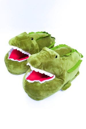 Купить Зеленые Тапки Крокодил съел Ногу в виде крокодила аллигатора недорого в СПб