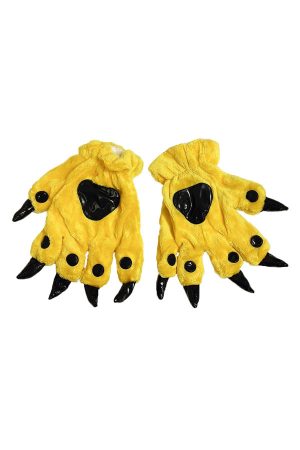 Купить Перчатки Желтые Лапы с Когтями в виде желтых лап животных